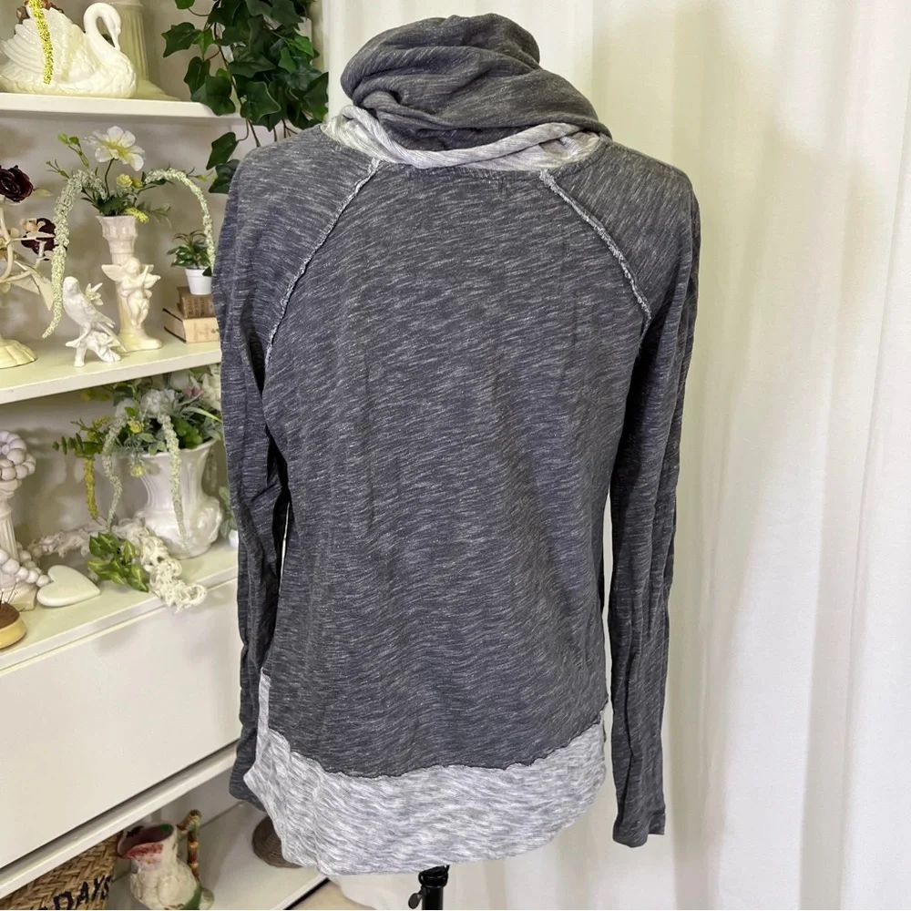 Free People Beach Cowl Neck Tee Grey - Picture 4 of 10